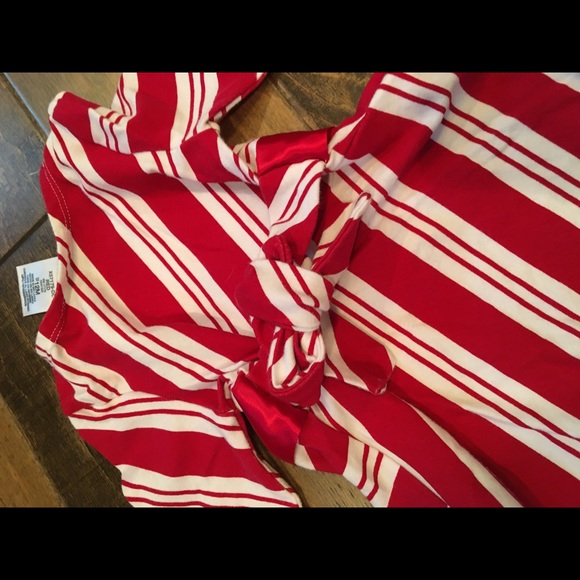 Bonnie 12M Candy Cane Christmas Holiday Dress bow - Picture 6 of 6